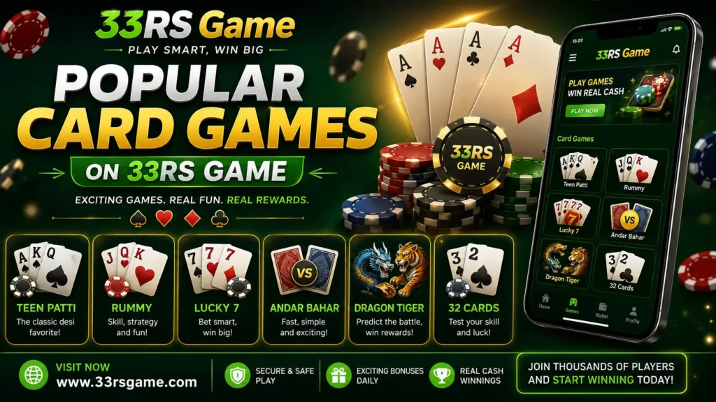 Popular Card Games on 33rs Game